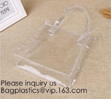 Manufacturer Custom Logo Transparent Clear PVC Plastic Portable Packaging Promotional Gifts Shopping Tote Bag, bagease