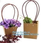 Logo Personalized Portable Bouquet Flower Carrier Gift Packing Paper Bag,Kraft Paper Laminated Pp Woven Paper Bag Flower