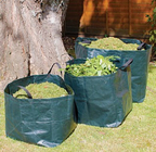 Square Bottom Green Leaf Collector Biodegradable Garden Bags PP WOVEN Fabric garden waste sacks with handles